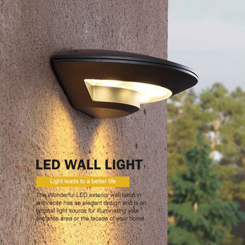 Outdoor Black Metal LED Wall Light Orbit