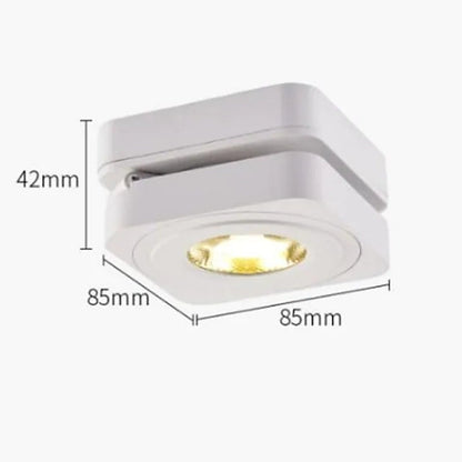 Black And White Adjustable Heads Square Ceiling Spotlight