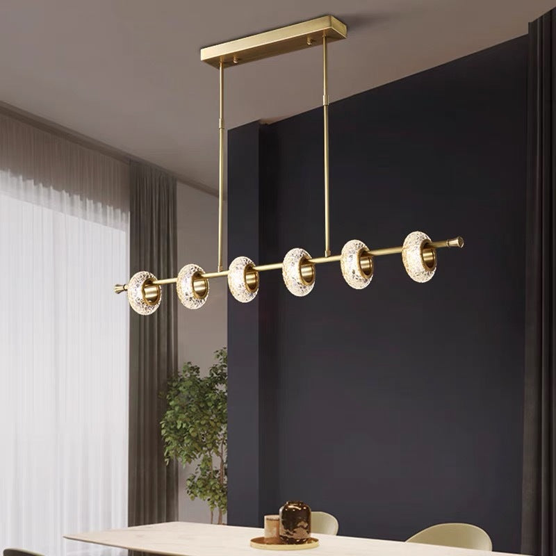 Elegant Crackle Glass Shade Gold Brass Pendant Lamp