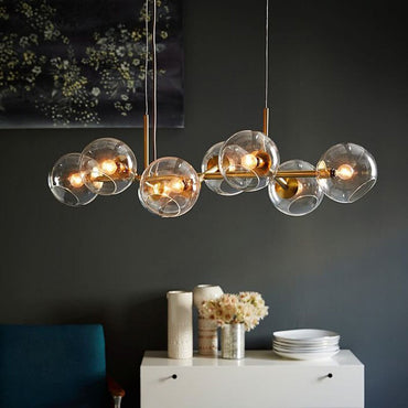 Pendant Light with Glass Globe for Ambient Living Room Ambiance