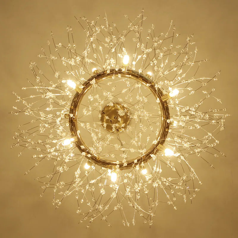 Warm Ambient Glow Dandelion Crystal LED Pendant Light