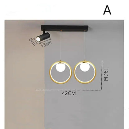 Pendant Light Ring Metal Modern With Spotlight