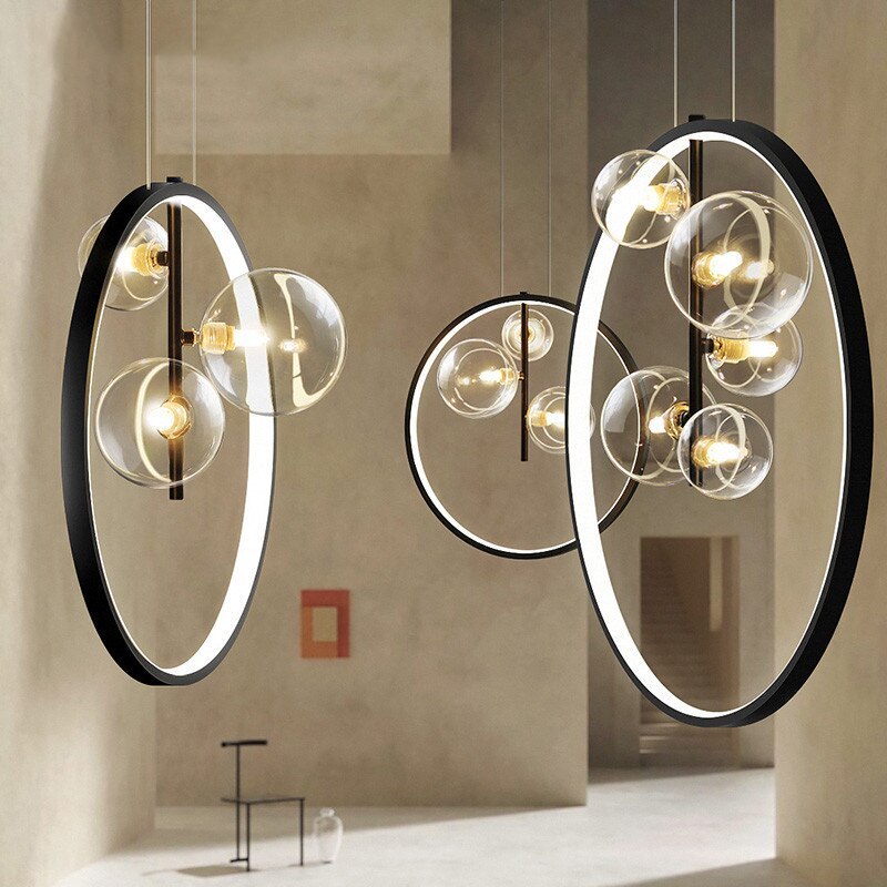 Energy Efficient LED Glass Orb Pendant Light For Dining