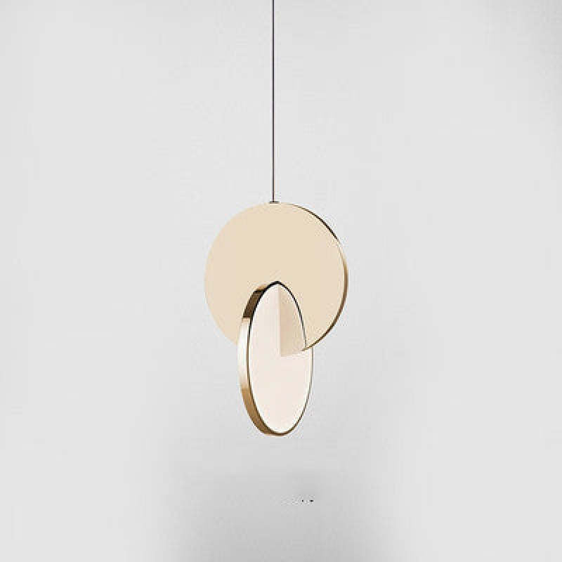 Pendant Light Disc in Gold and Silver with Soft Warm Glow