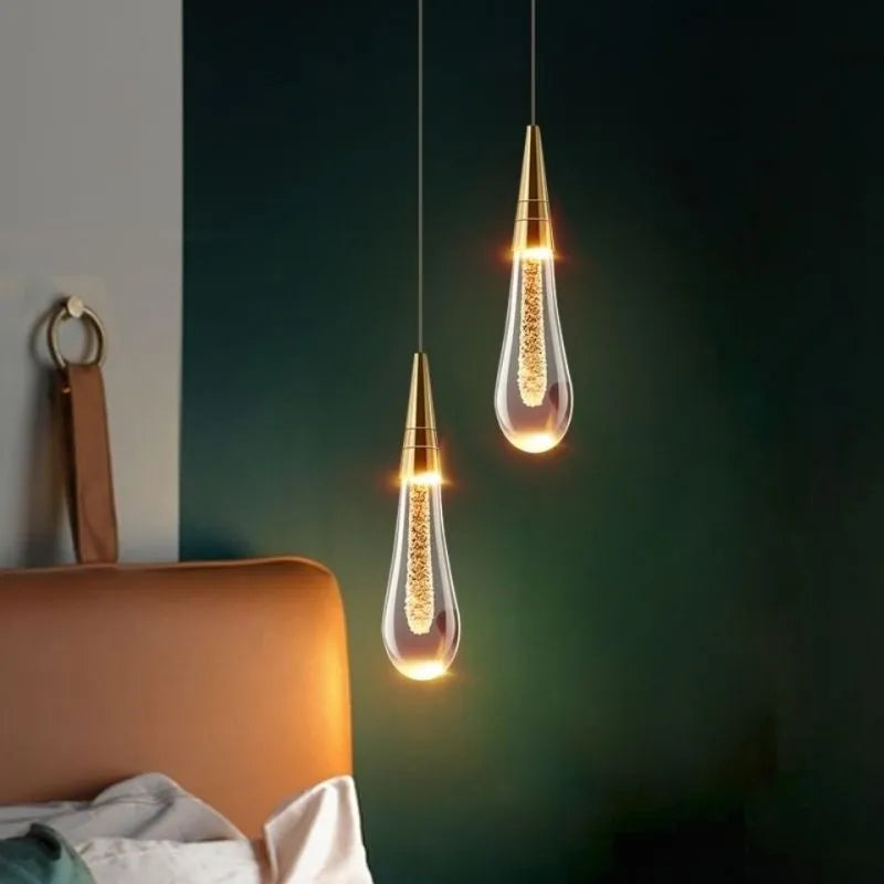 Ambient Glow Gold Crystal Pendant Light