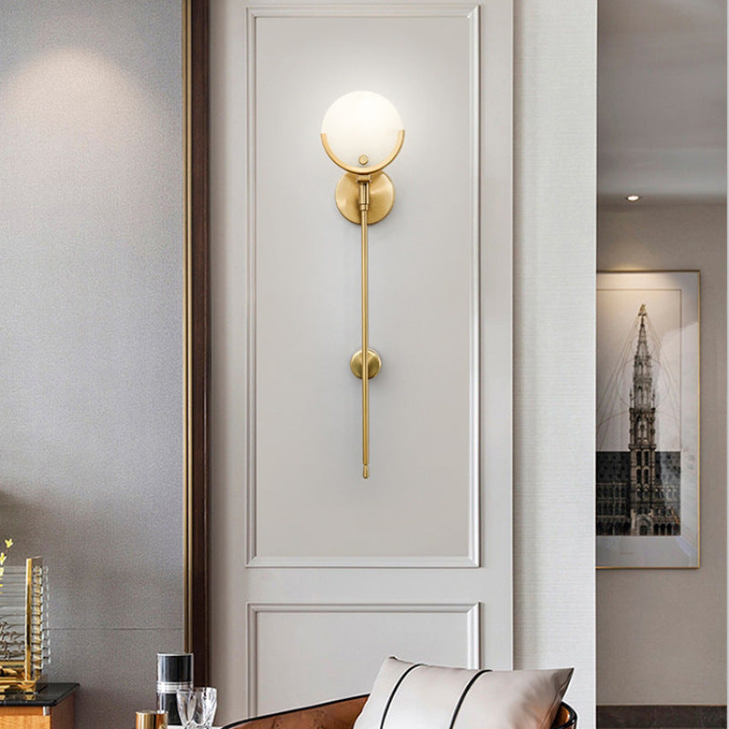 Dolomite Shade Wall Lamp With LED Gold Ball