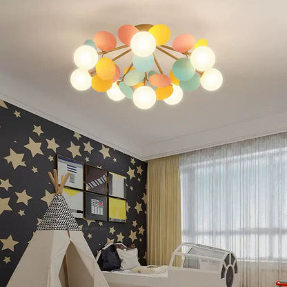 Colourful Contemporary Ceiling Light Acrylic Bubble Cluster