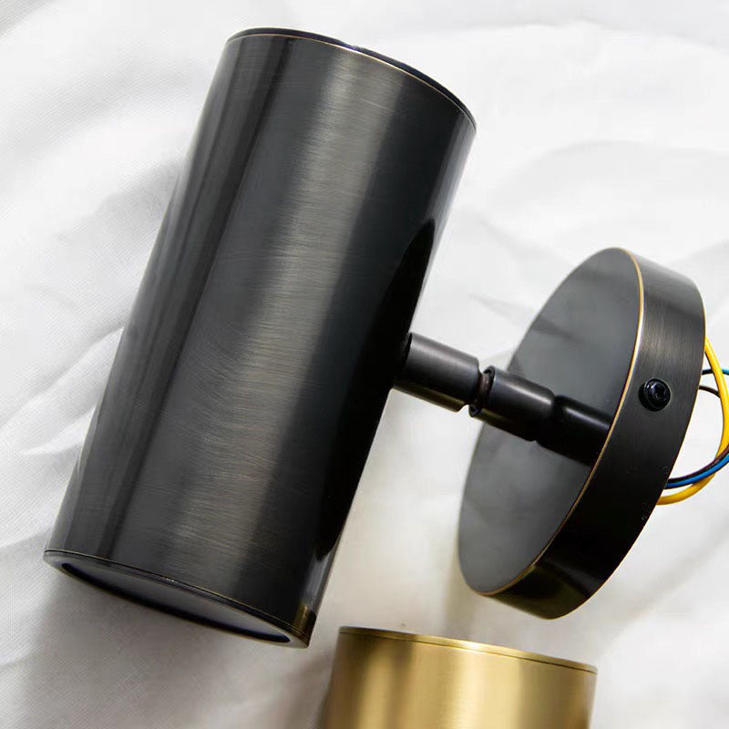 Gold And Black Cylindrical LED Spotlight Nordic Metal Wall Lamp