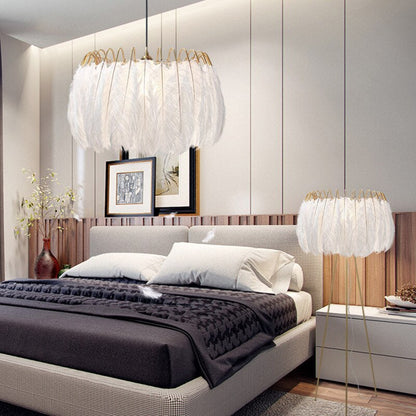 Warm Ambience And Luxurious Soft Glow Elegant Feather Pendant Light