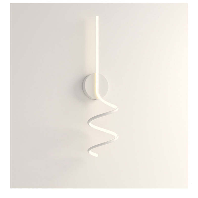 Matte Black And White Spiral LED Art Wall Light