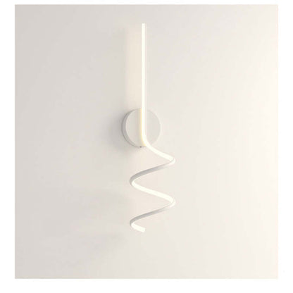 Matte Black And White Spiral LED Art Wall Light