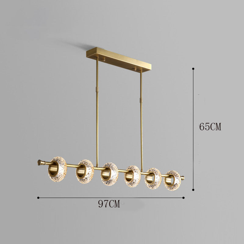 Elegant Crackle Glass Shade Gold Brass Pendant Lamp