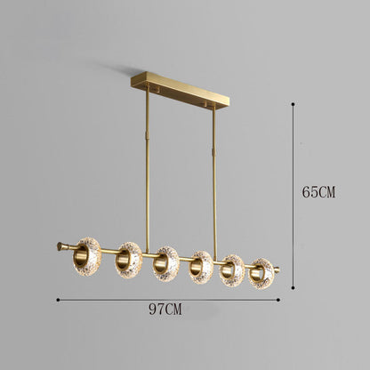 Elegant Crackle Glass Shade Gold Brass Pendant Lamp