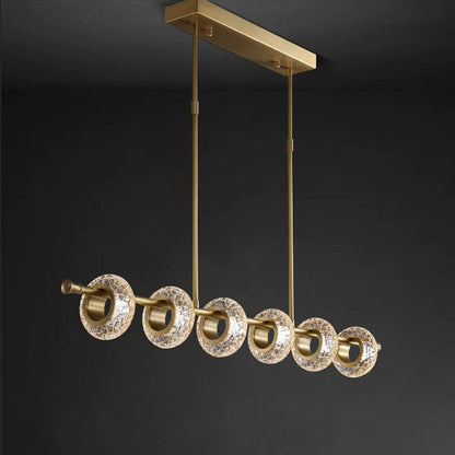 Elegant Crackle Glass Shade Gold Brass Pendant Lamp