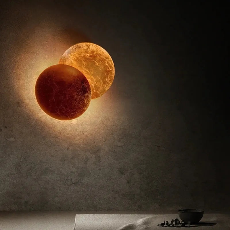 Minimalist Eclipse Moon Round LunaGlow Wall Lamp