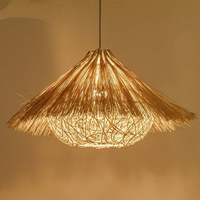 Ambient Living Spaces Rattan Handwoven Pendant Light