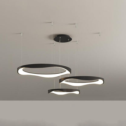 Black Or White Modern Round Pendant Light For Dining Room
