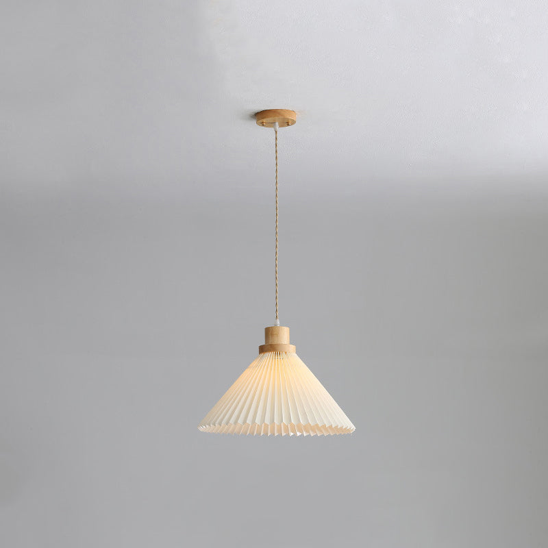 Ambient Glow Wood Pendant Light Umbrella Shape