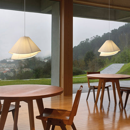 Soft Glow LED Pendant Light With Layered Fabric