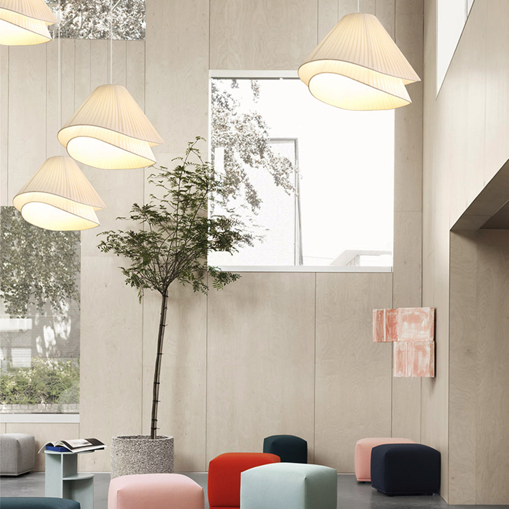 Soft Glow LED Pendant Light With Layered Fabric