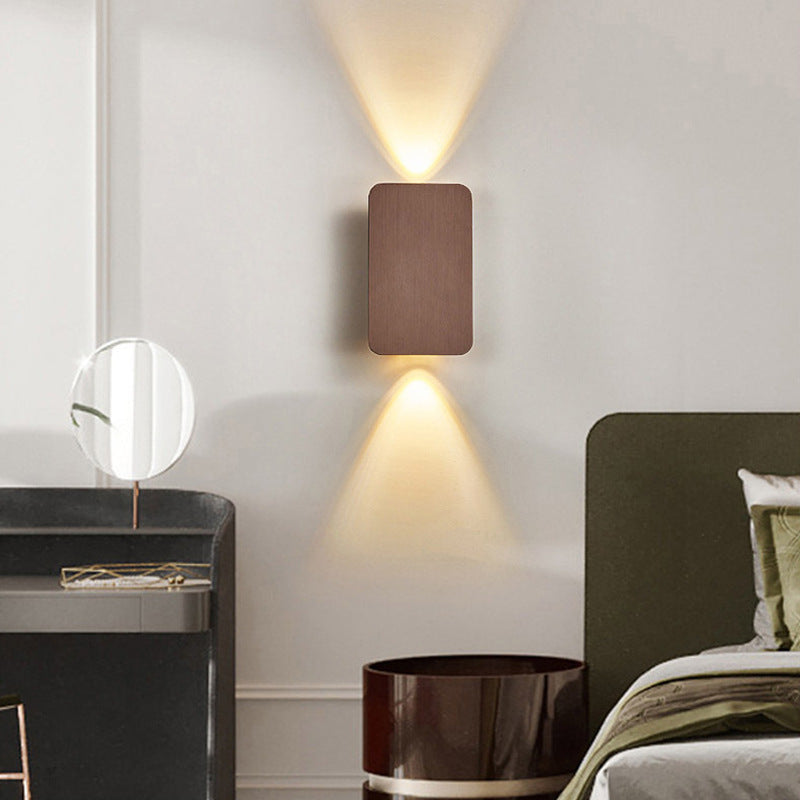 Metal Finishes Wall Light Contemporary Rectangular