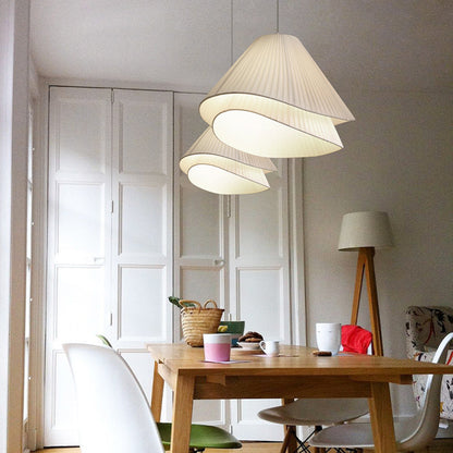 Soft Glow LED Pendant Light With Layered Fabric