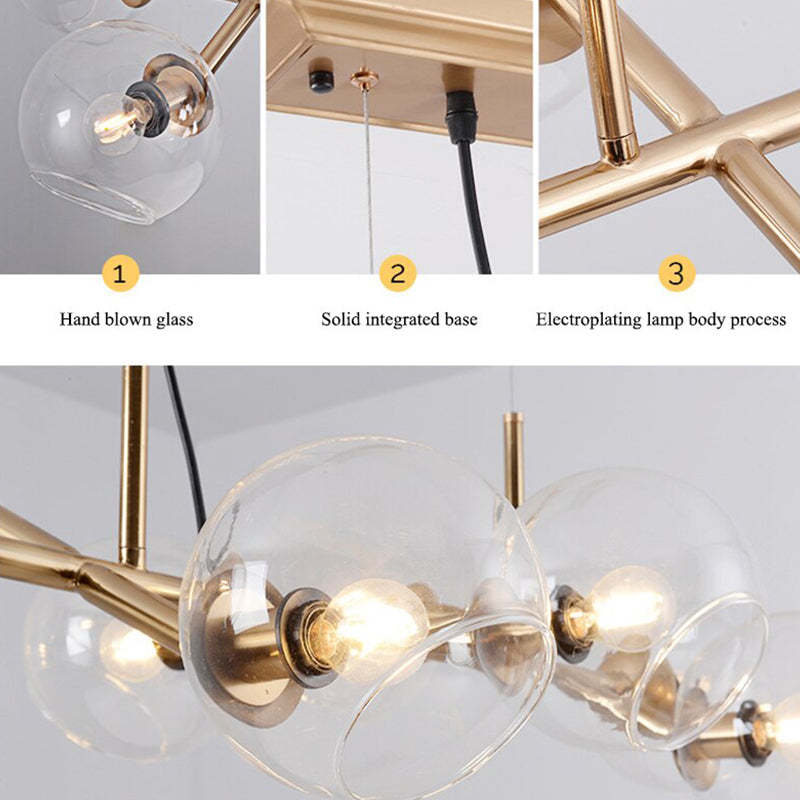 Pendant Light with Glass Globe for Ambient Living Room Ambiance