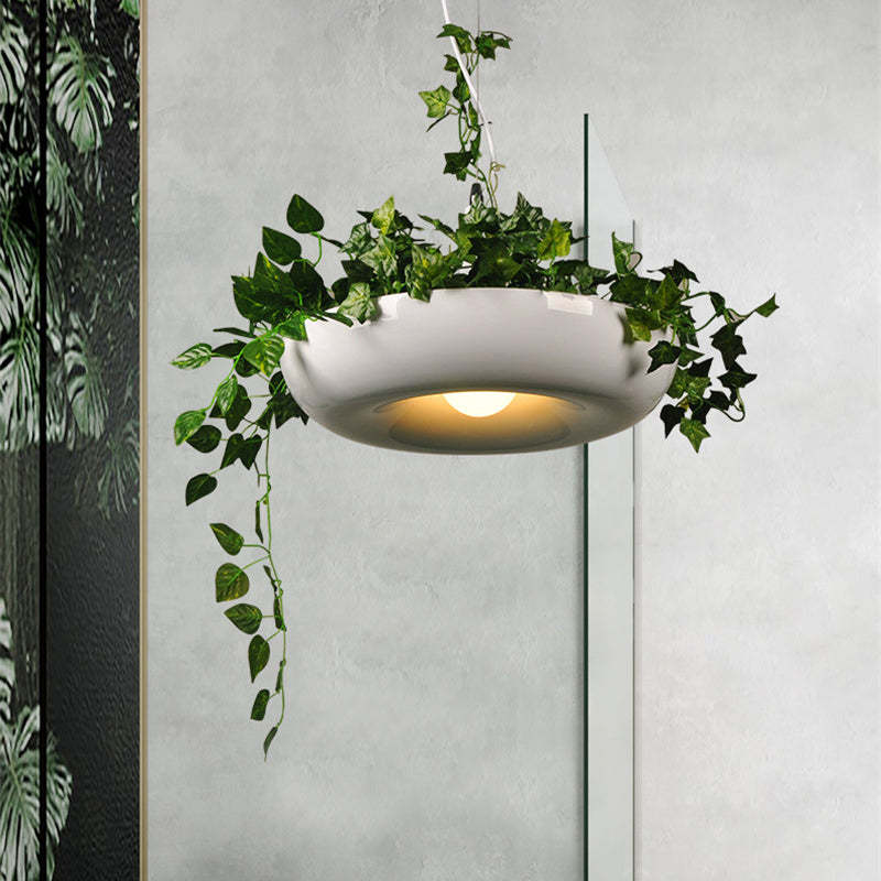 Warm Glow Lacquered Metal Round Pendant Light