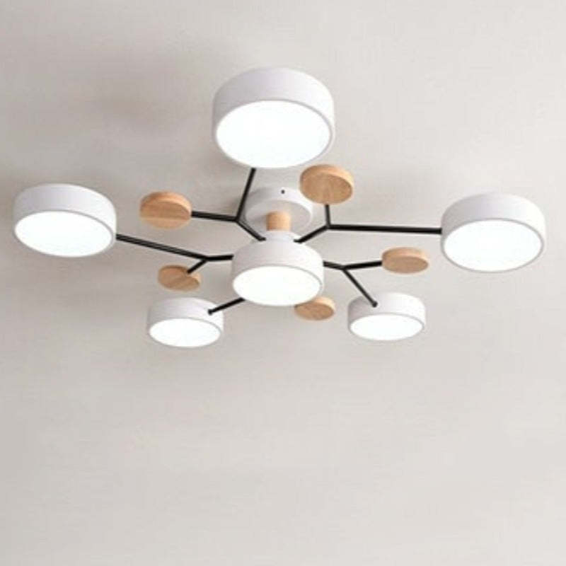 Living Room And Dining Area Ceiling Light Wooden Round
