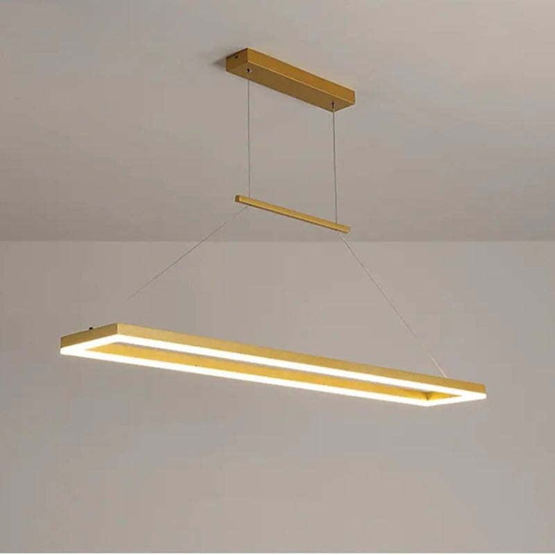 Ambient Glow Rectangular Gold Coffee Pendant Light