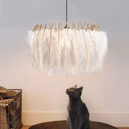 Warm Ambience And Luxurious Soft Glow Elegant Feather Pendant Light