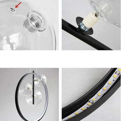 Energy Efficient LED Glass Orb Pendant Light For Dining