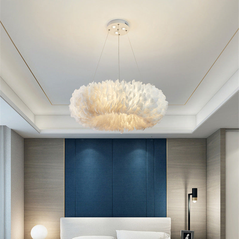 Led Even Lighting Pendant Light With Feather