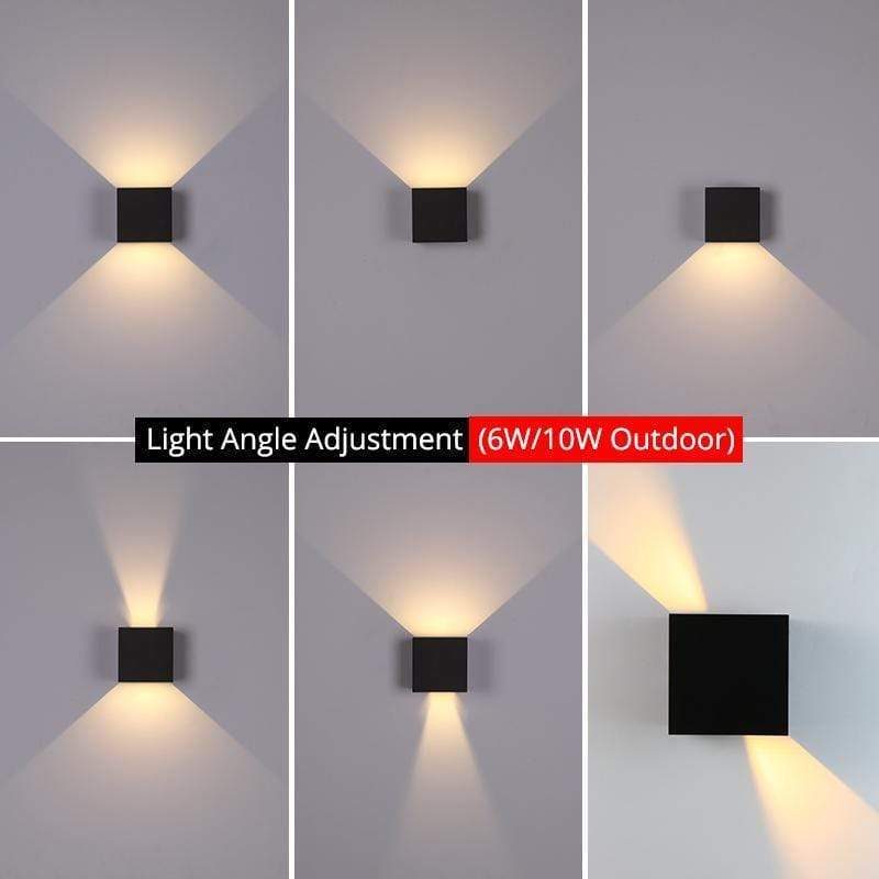 Adjustable Beam Outdoor LED Square Wall Light