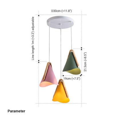 Warm Ambience Cone Metal and Wood Pendant Light
