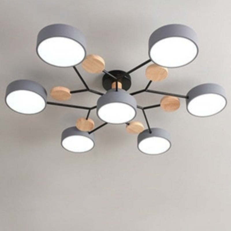 Living Room And Dining Area Ceiling Light Wooden Round