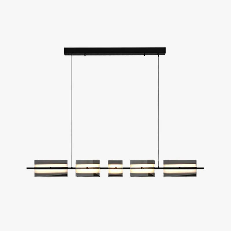 Copper Glass Linear Nordic Pendant Light For Dining