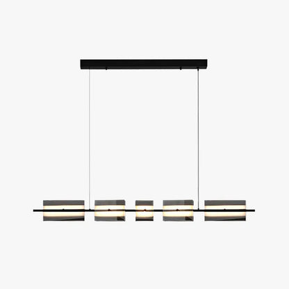 Copper Glass Linear Nordic Pendant Light For Dining