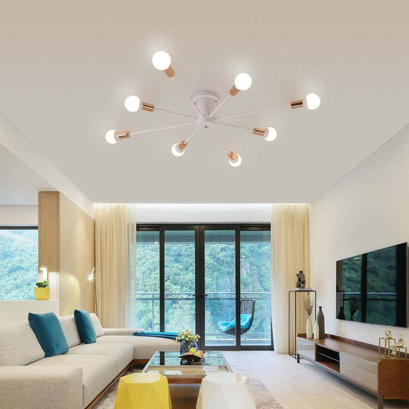 Dimmable Multi Head LED Flush Mount Ceiling Light 6 8 10 Heads