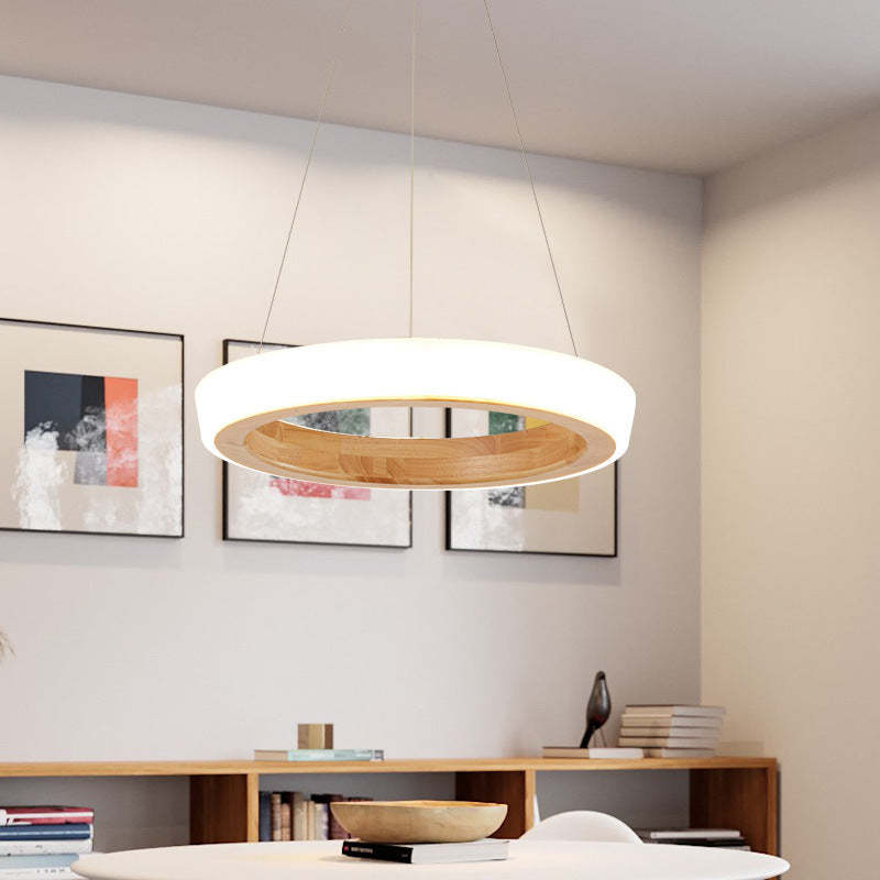 Modern Warmth Wood and Acrylic Pendant Light