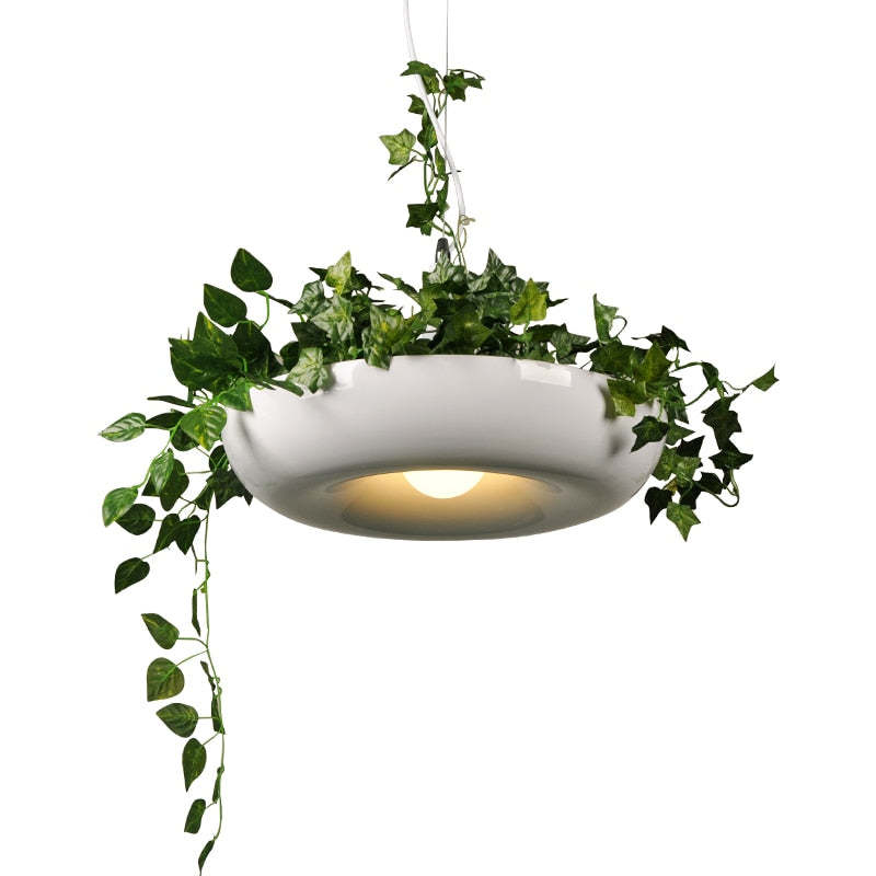 Warm Glow Lacquered Metal Round Pendant Light