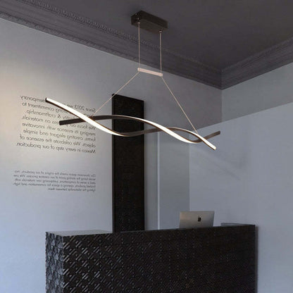 Pendant Light Durable Metal Linear Double Wave