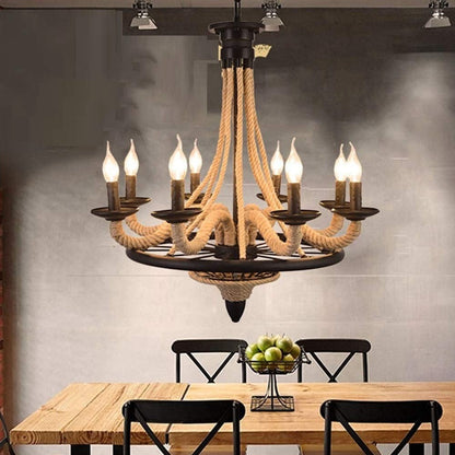 Pendant Light Antique LED With Detail Rope