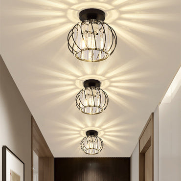 Gold Or Black Finish Luxe Crystal Ceiling Light