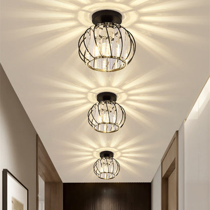 Gold Or Black Finish Luxe Crystal Ceiling Light