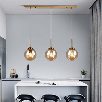 Smoke Amber Elegant Ambience Art Glass Bubble Pendant Light