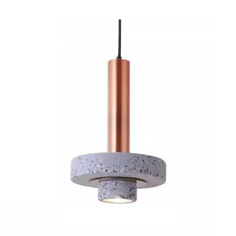Art Deco Pendant Light With Terrazzo Accents And Colorful LED