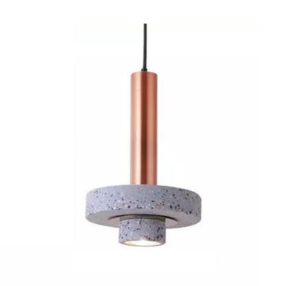 Art Deco Pendant Light With Terrazzo Accents And Colorful LED