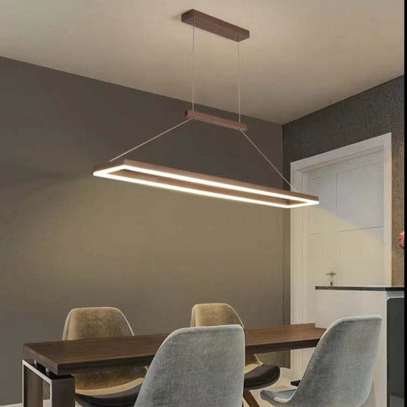 Ambient Glow Rectangular Gold Coffee Pendant Light