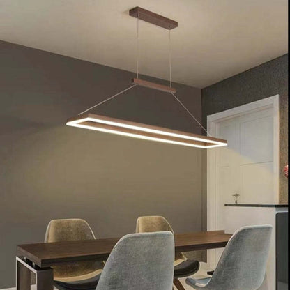 Ambient Glow Rectangular Gold Coffee Pendant Light